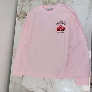 Ganni Pink Long Sleeve Tee